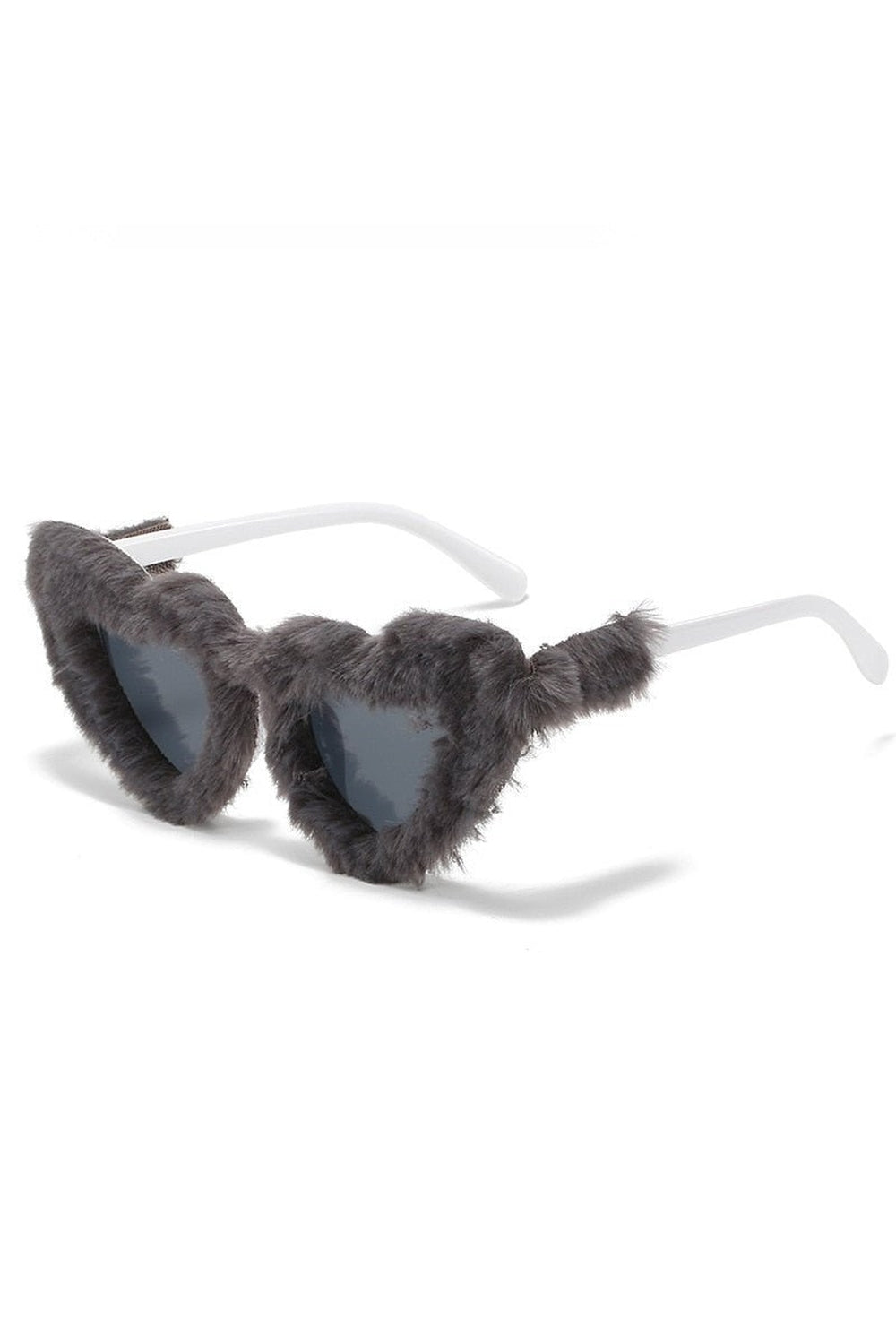 Heart-Shaped Plush Sunglasses