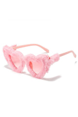 Heart-Shaped Plush Sunglasses