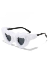 Heart-Shaped Plush Sunglasses