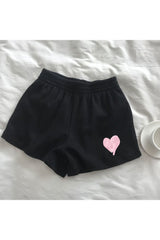 Heart-Shaped Print Shorts