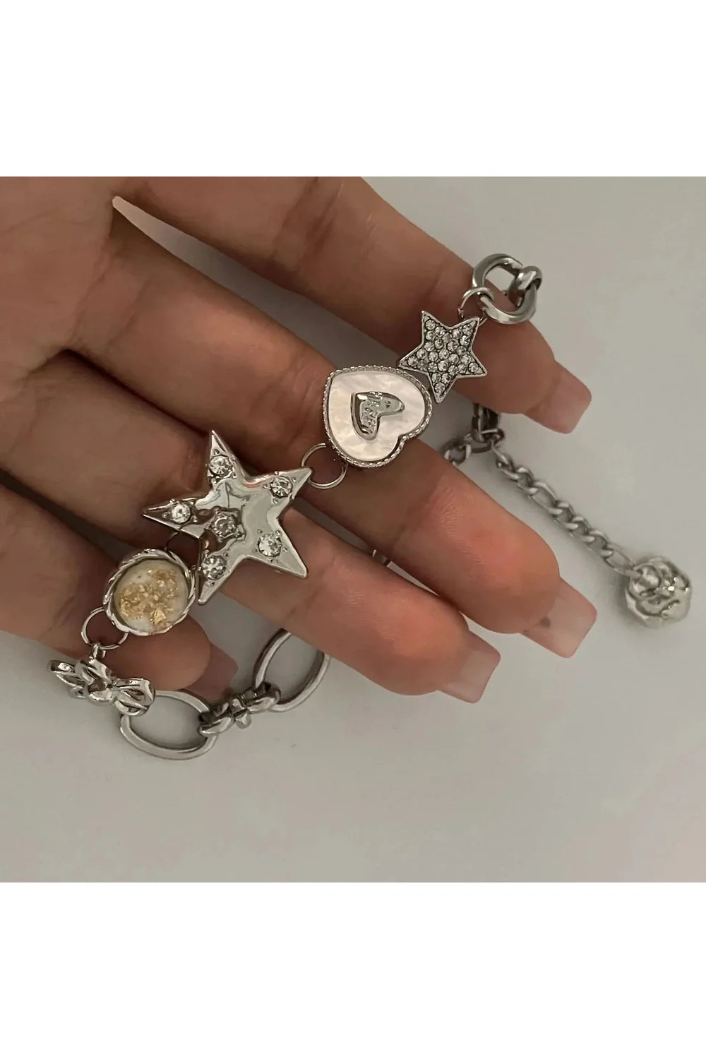 Heart Star Chain Bracelet Y2K Fairy Jewelry