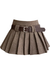 Heritage Houndstooth Pleated Skirt