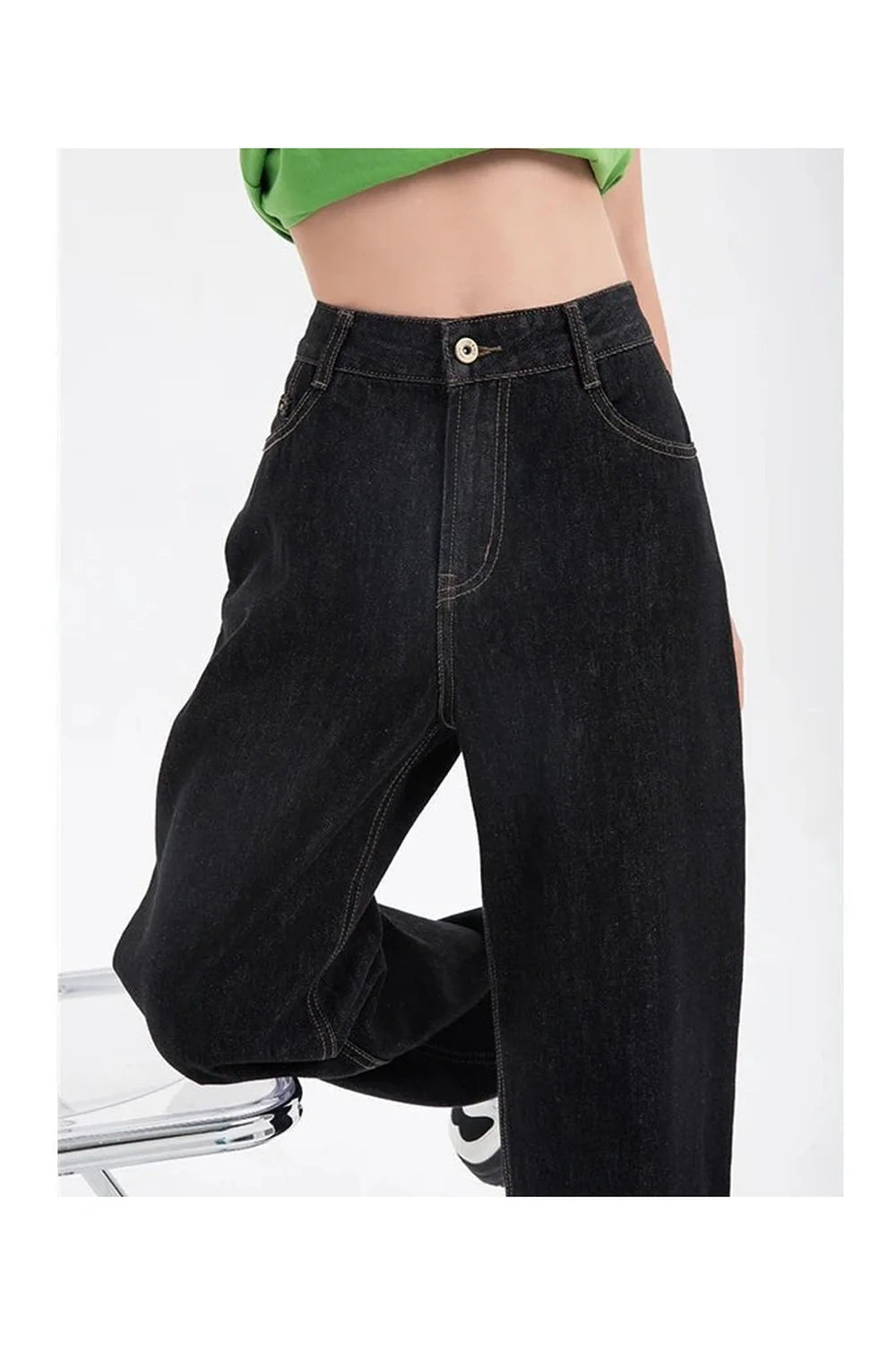 Fall High Waist Baggy Denim Jeans