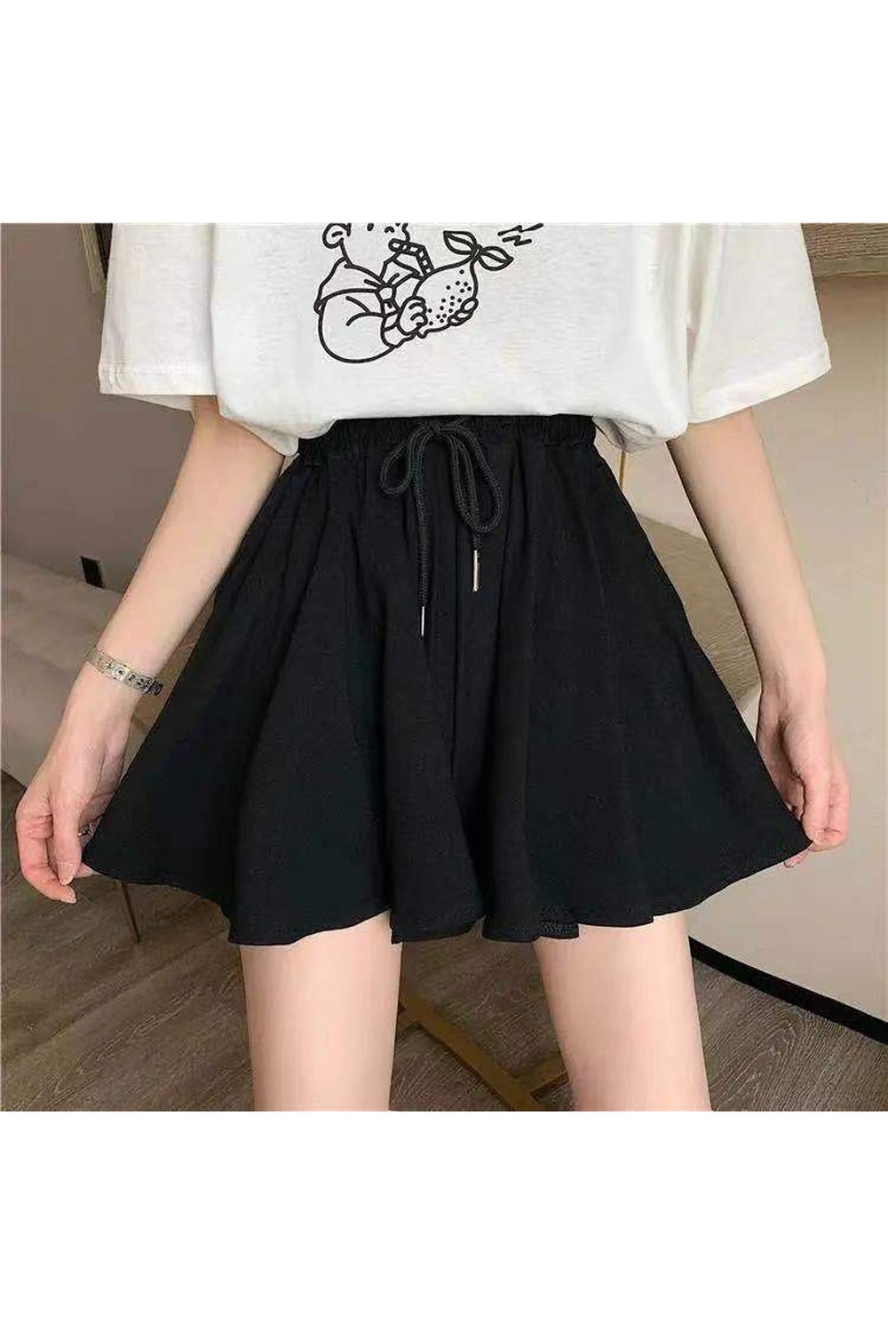 High Waist Black Summer Shorts