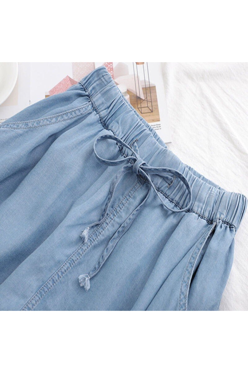 High Waist Blue Shorts