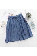 High Waist Blue Shorts