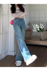 Fall High Waist Blue Vintage Jeans