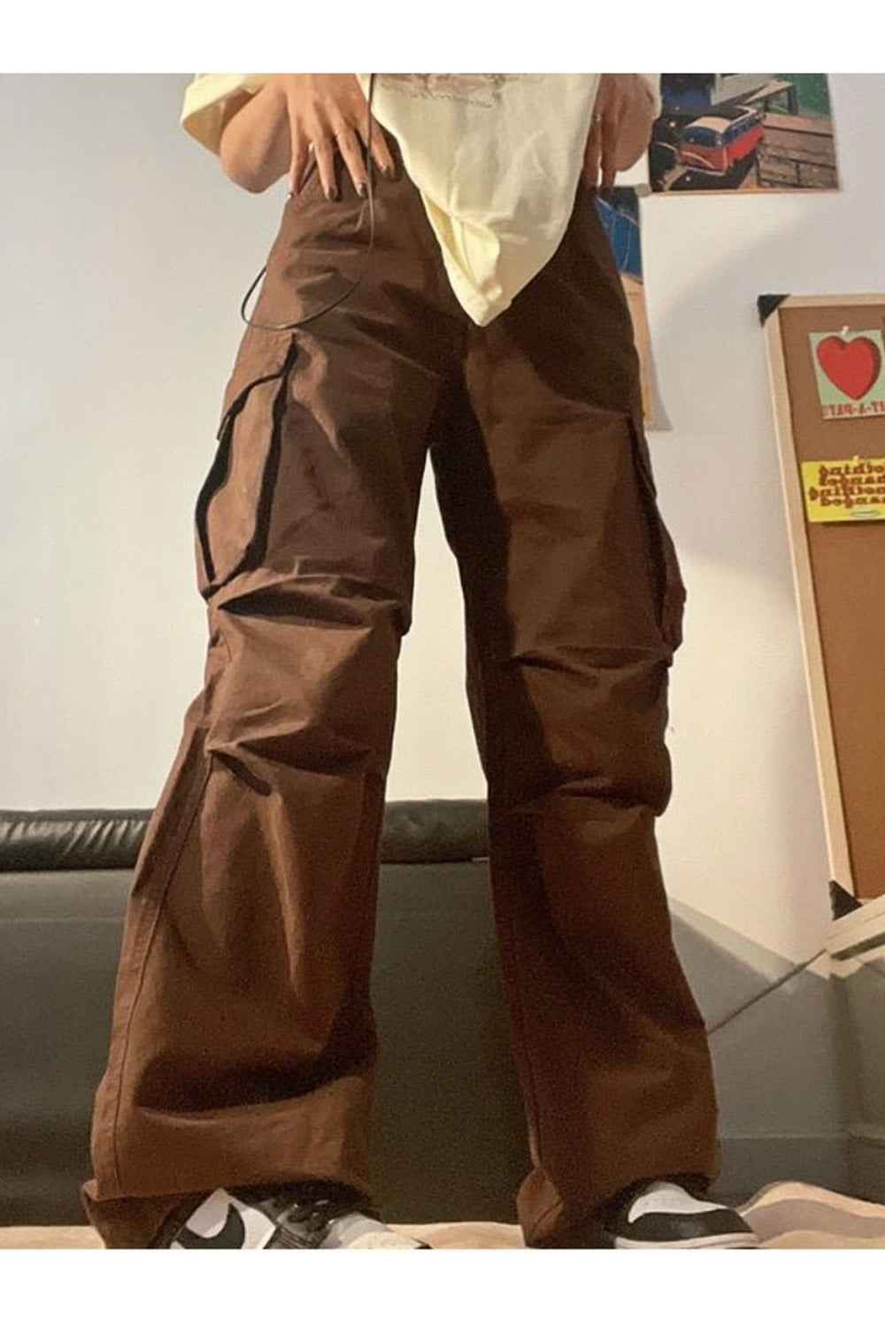 Pantalon cargo taille haute