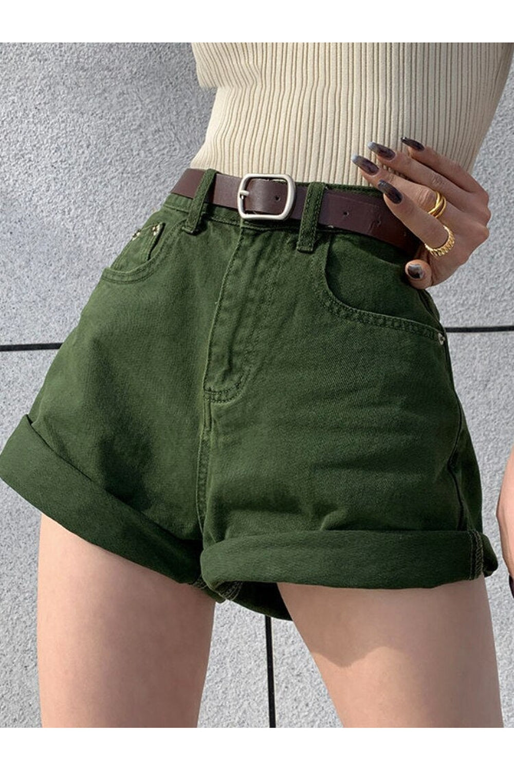 High Waist Casual Denim Shorts