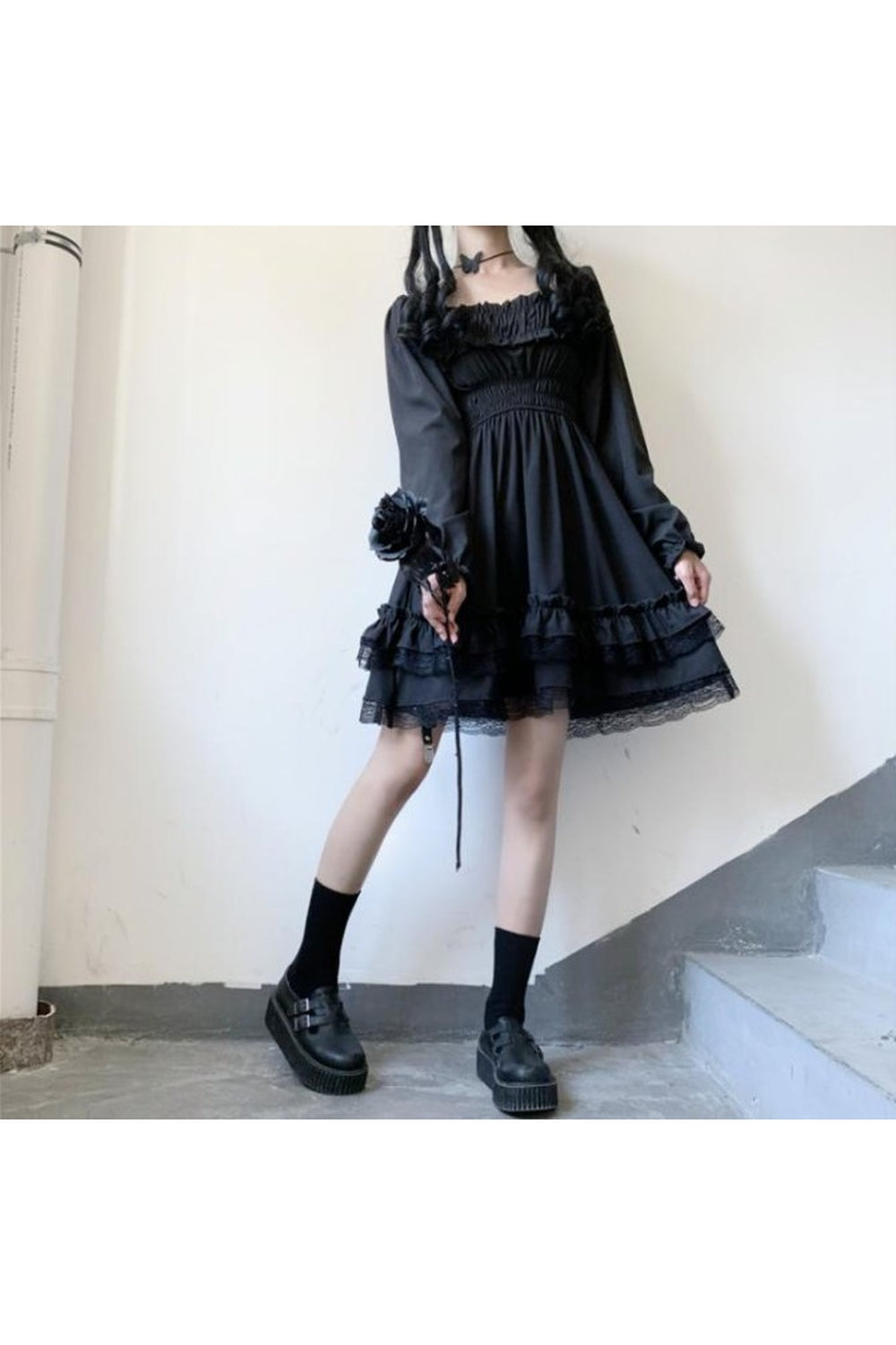 High Waist Gothic Dress