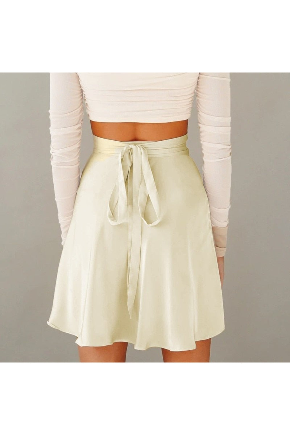 High Waist Lace-Up Mini Skirt