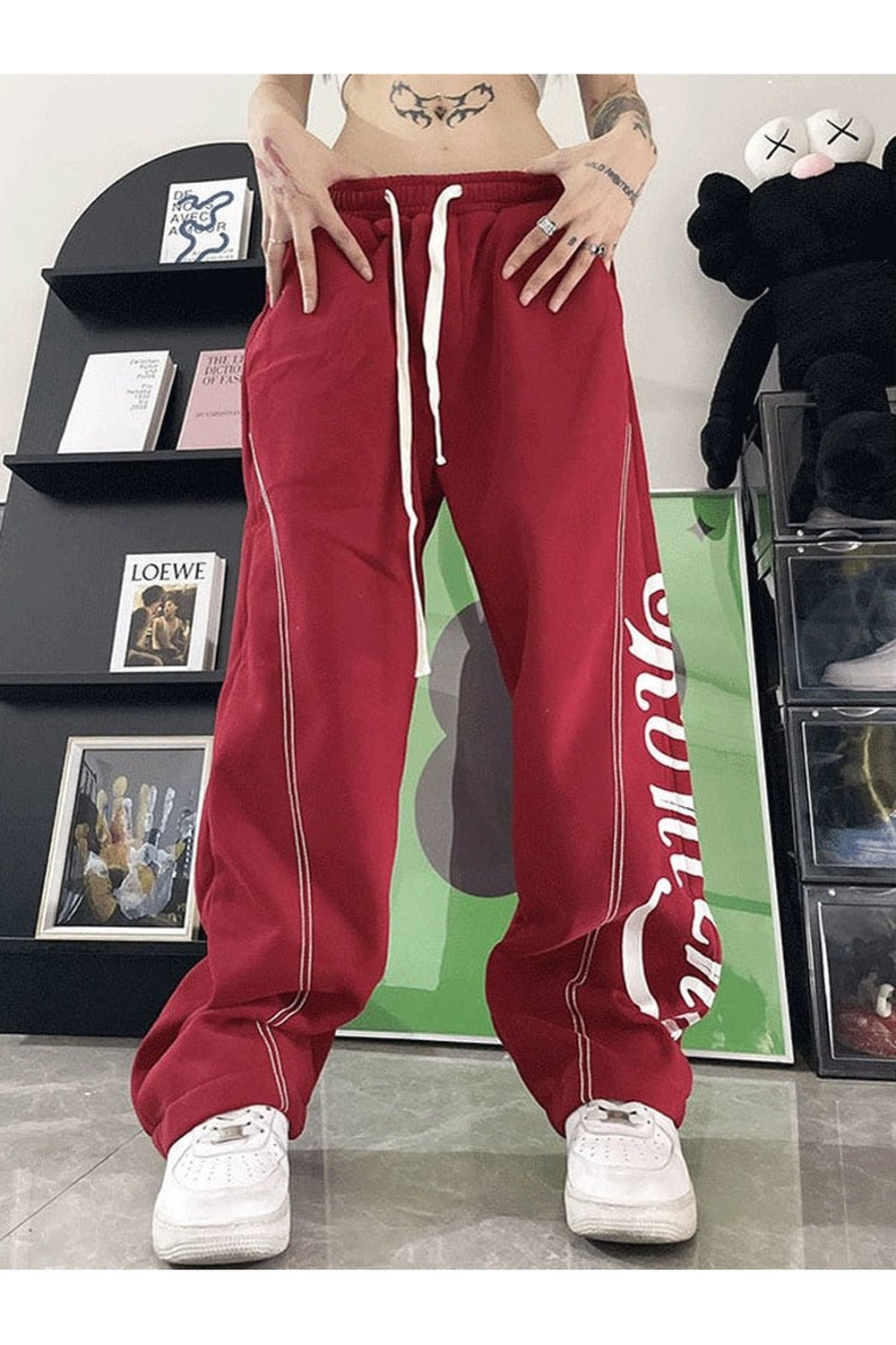 High Waist Letter Print Sweatpants