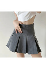 High Waist Pleated Mini Skirt