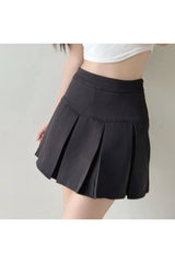 High Waist Pleated Mini Skirt