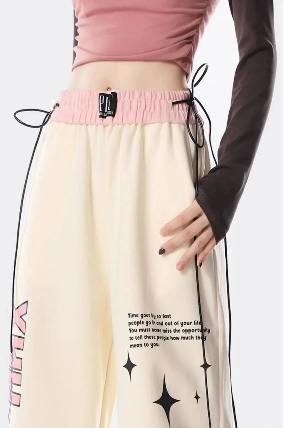 Pantalon taille haute hip-hop