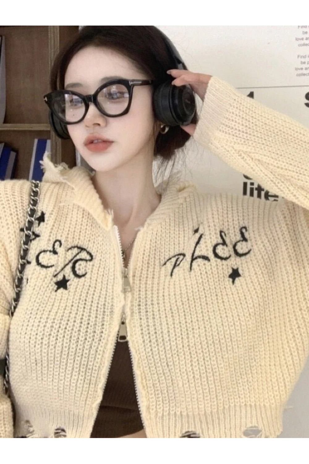 Fall Hollow Out Cropped Cardigan