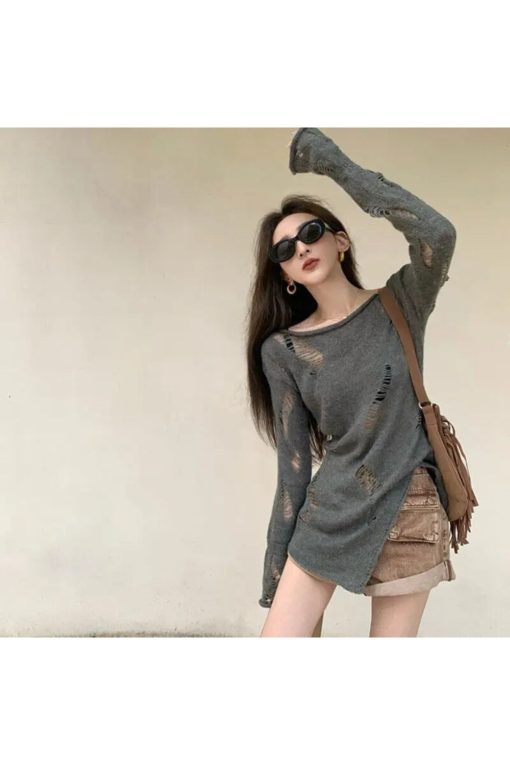 Fall Hollow Out Grunge Sweater