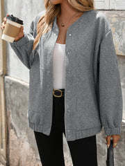Grey Long Sleeved Knitted Jacket