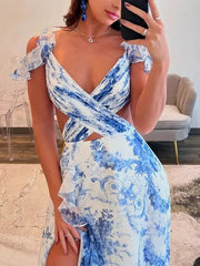 Floral Tiered Prom Dresses