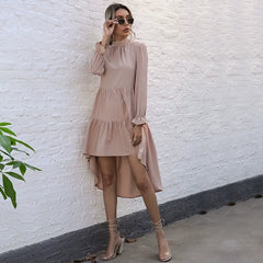Irregular Long-Sleeved Swallowtail Dress