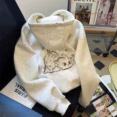 Stylish Fleece-Lined Hooded Thick Coat