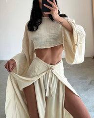 Khaki Pants Two Piece Set