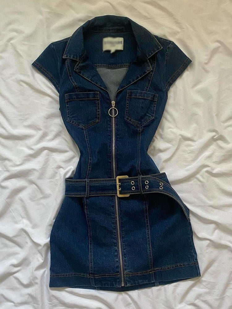 Vintage Sleeveless Denim Dress