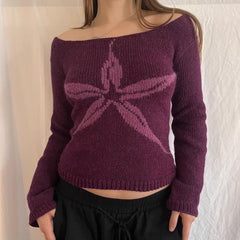 Midnight Bloom Knit Sweater