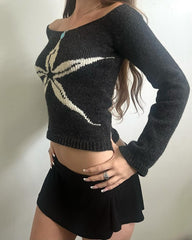 Midnight Bloom Knit Sweater