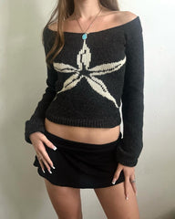 Midnight Bloom Knit Sweater