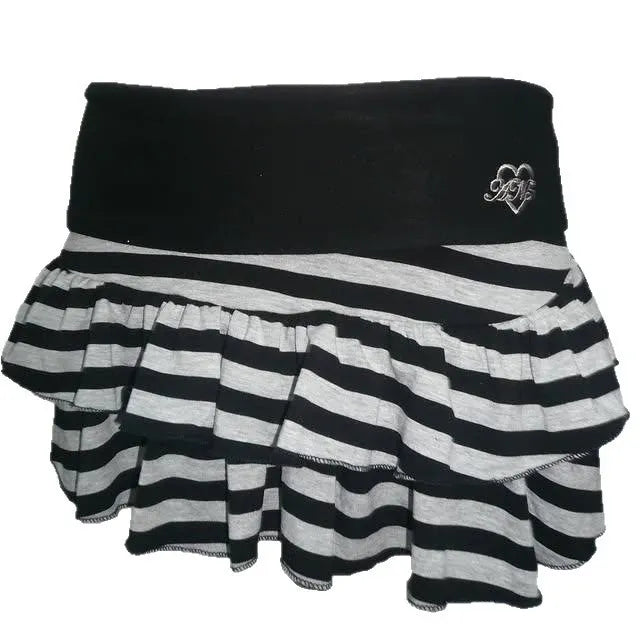 Gothic Striped Lace Mini Skirt