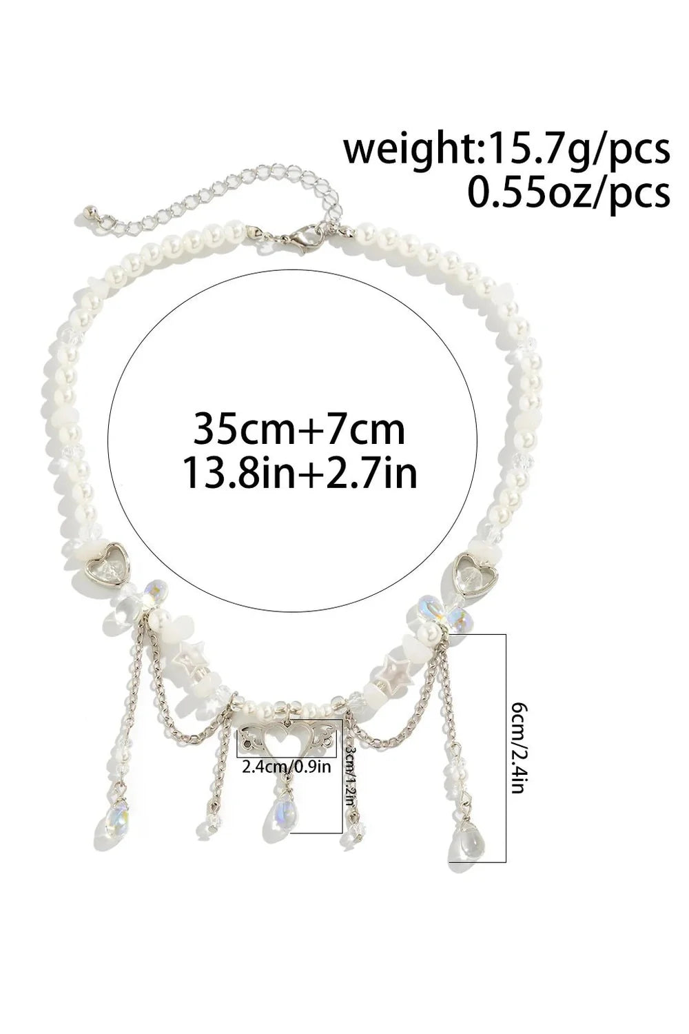 Collier en cristal et perles d'imitation0