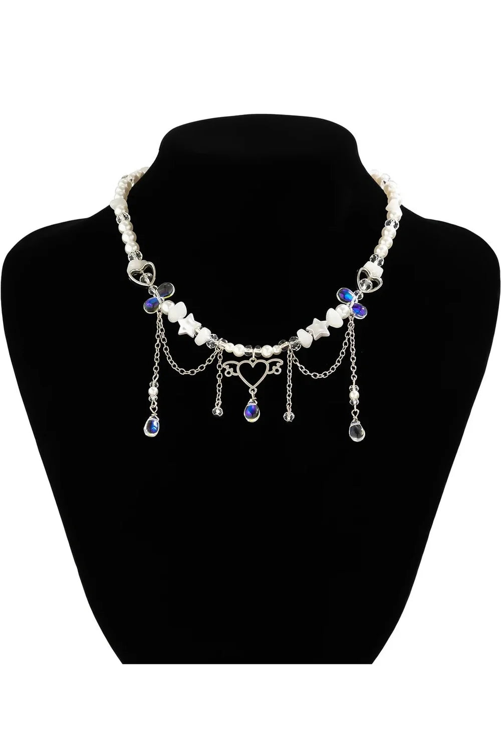 Collier en cristal et perles d'imitation0