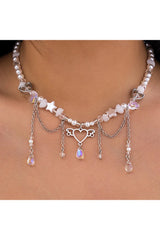 Collier en cristal et perles d'imitation0