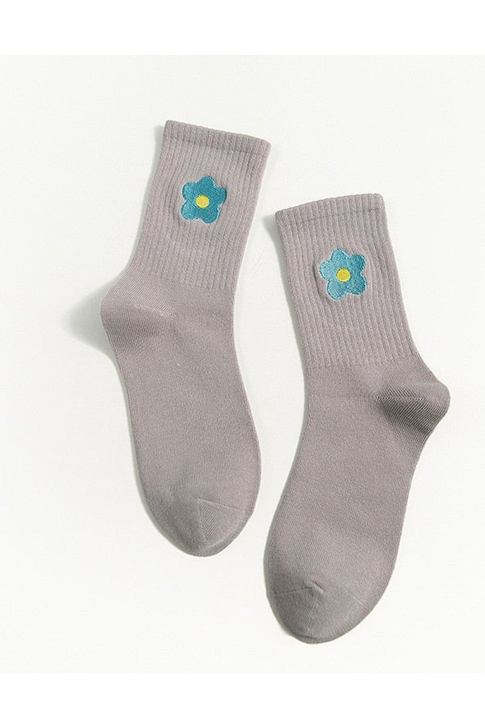 Indie Aesthetic Flower Embroider Cute Socks