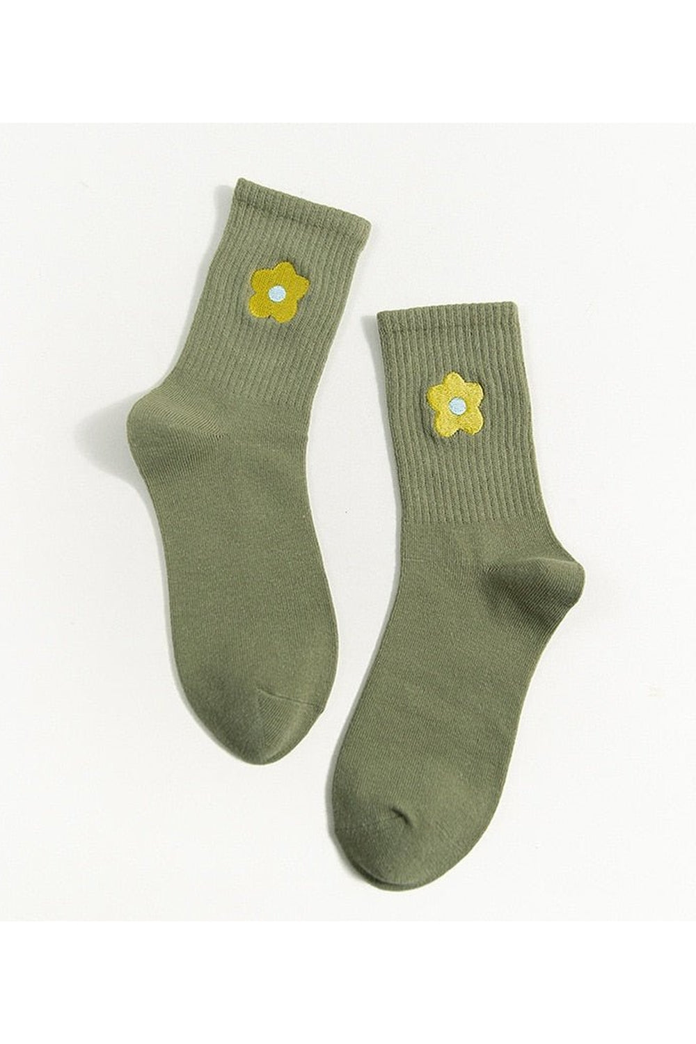 Indie Aesthetic Flower Embroider Cute Socks