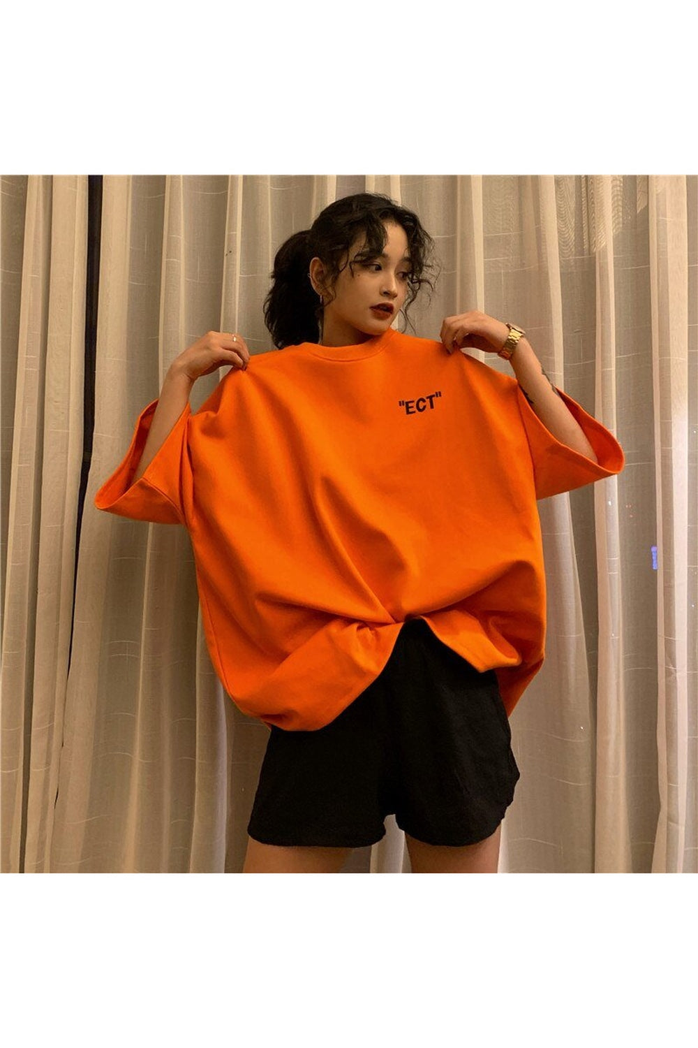 Indie Aesthetic Orange oversized T-shirt