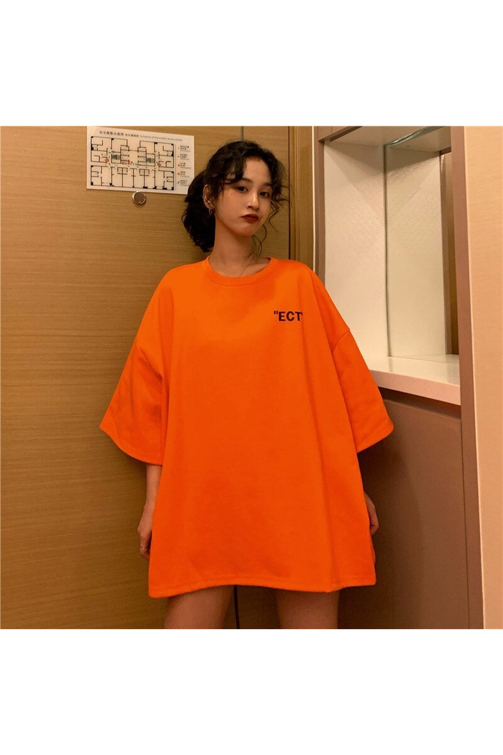 Indie Aesthetic Orange oversized T-shirt