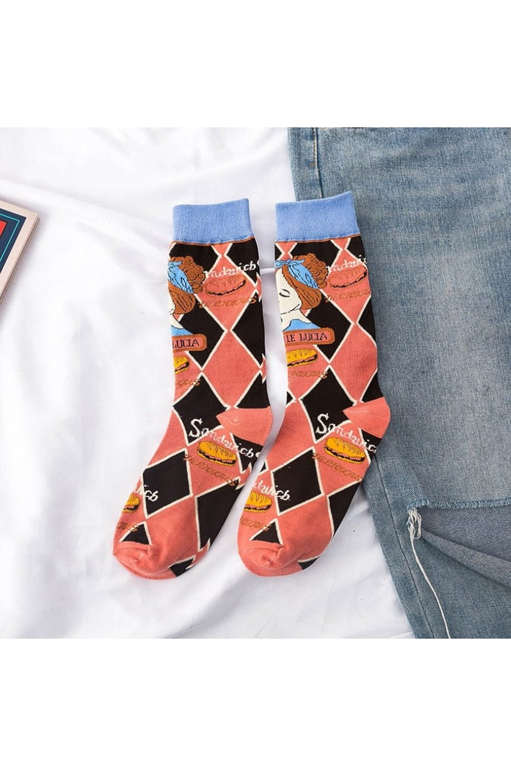 Indie Aesthetic Print Cute Socks