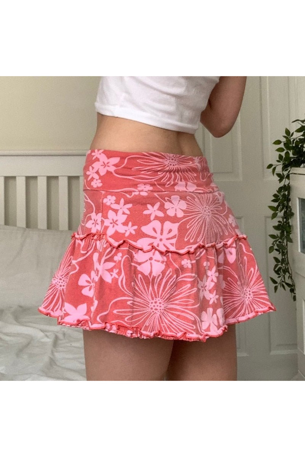 Indie Cute Pink Mini Skirt