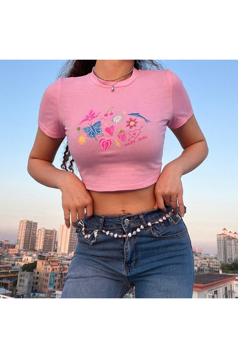 Indie Graphic Crop Top