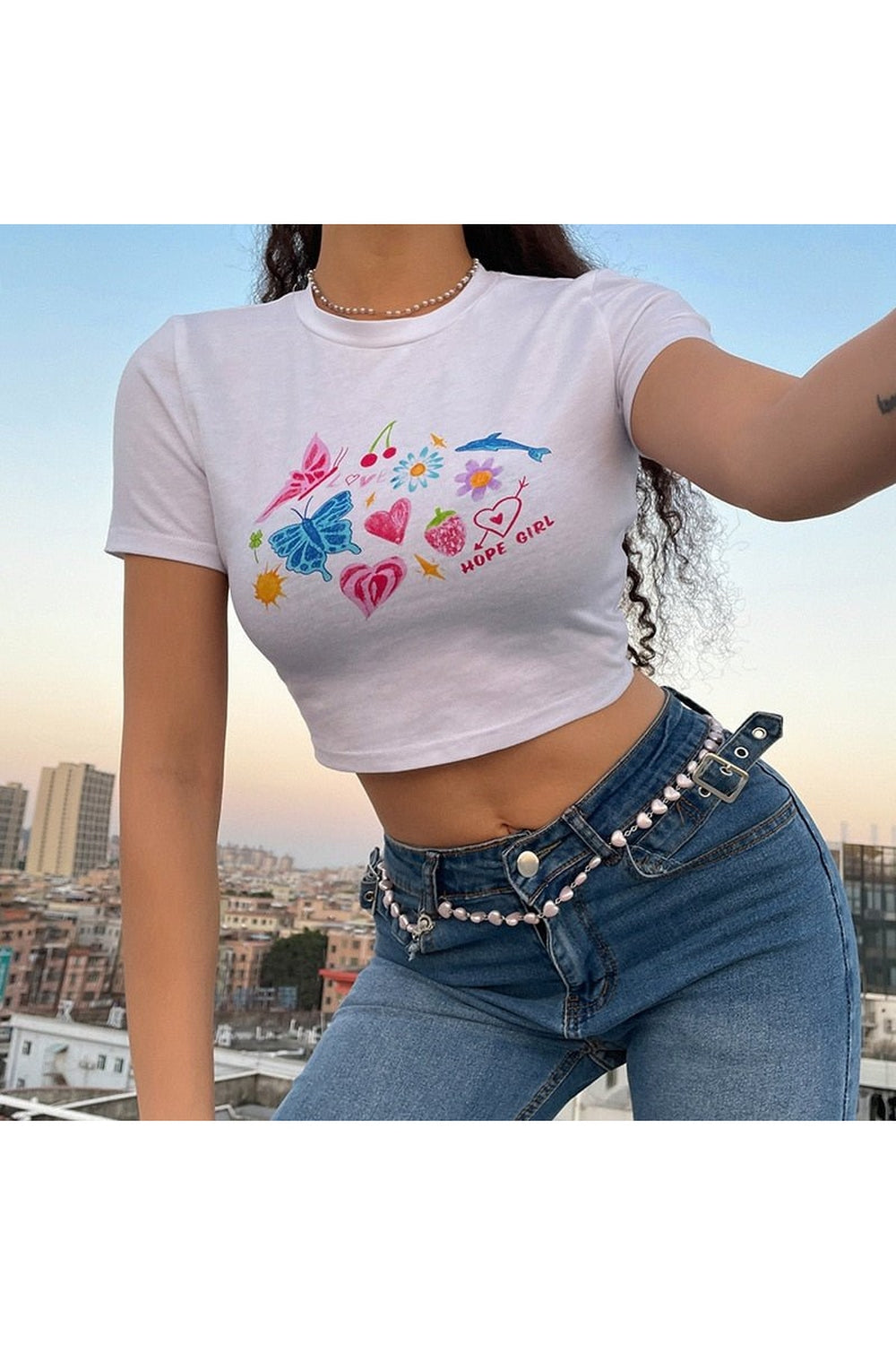 Indie Graphic Crop Top