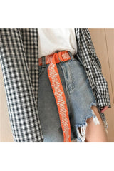 Indie Letter Printing Canvas Belt