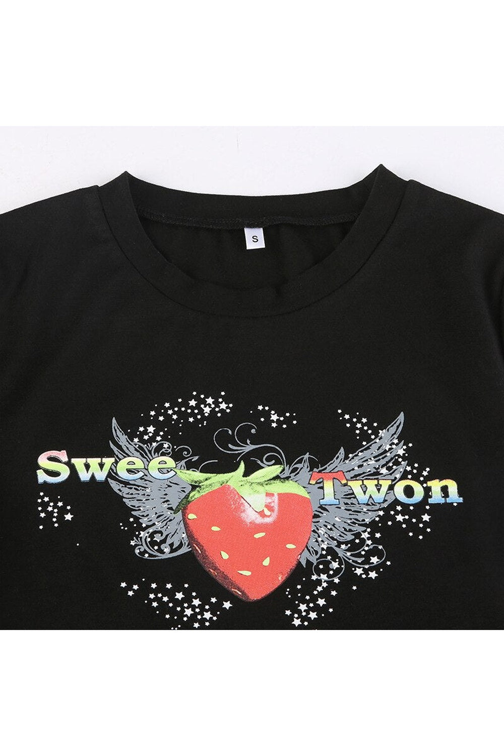 Indie Strawberry Graphic Crop Top