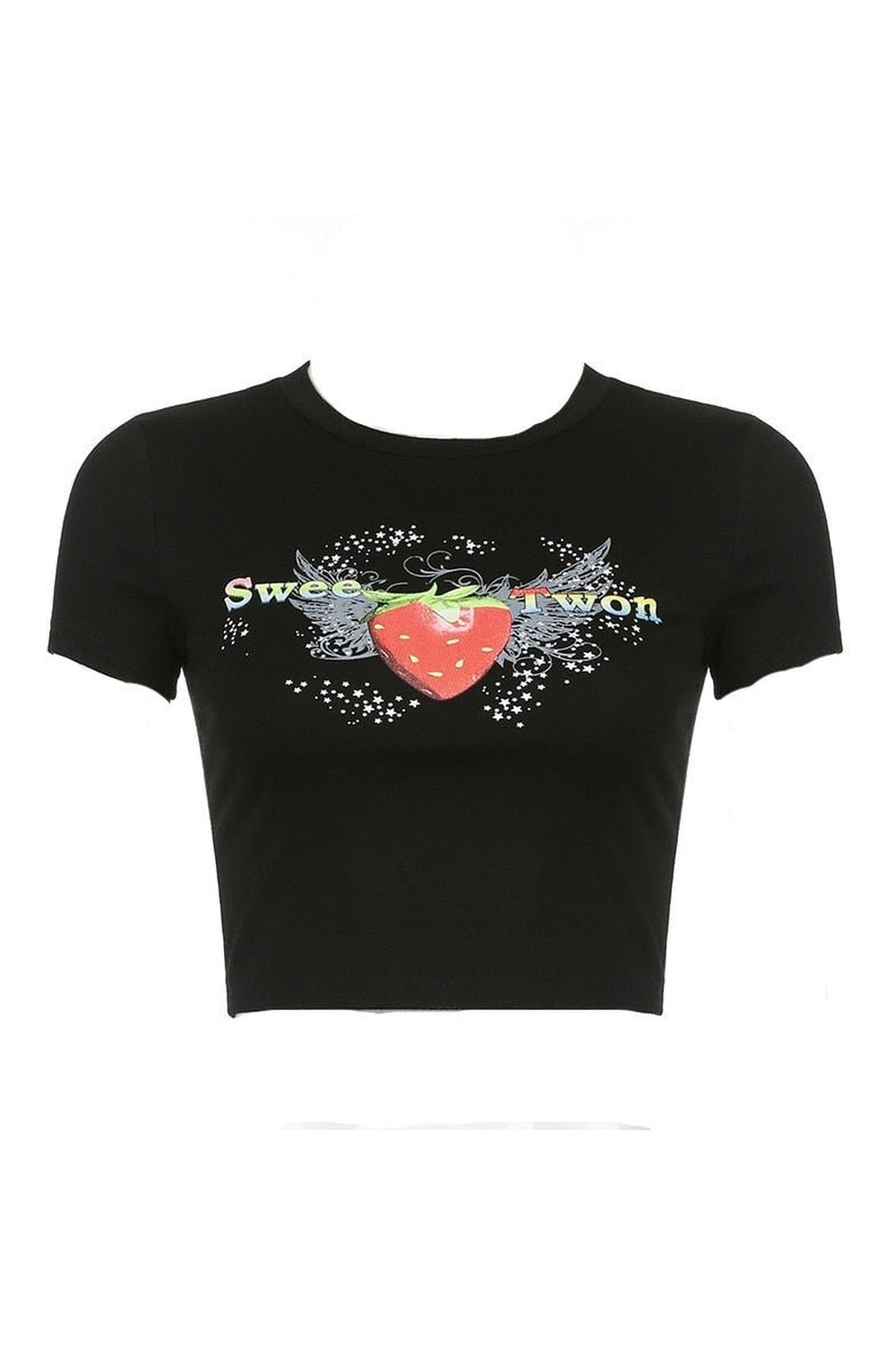 Indie Strawberry Graphic Crop Top