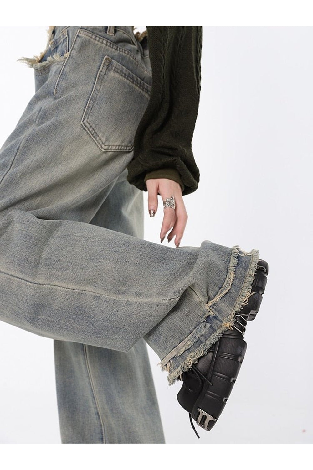 Fall Indie Style Baggy Jeans