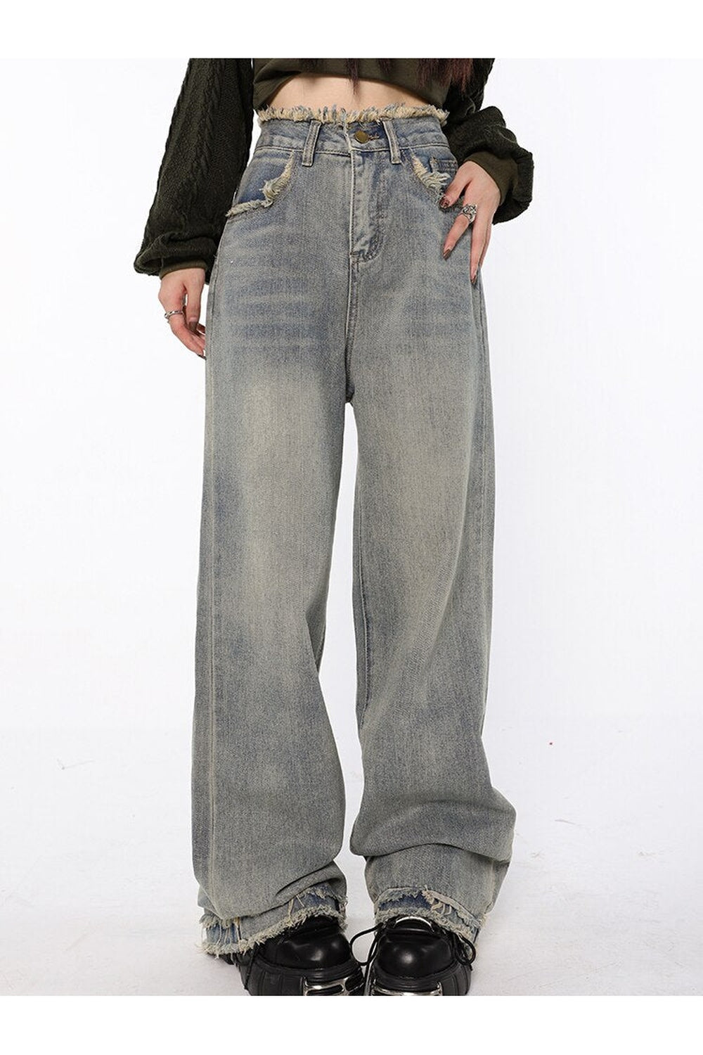 Fall Indie Style Baggy Jeans