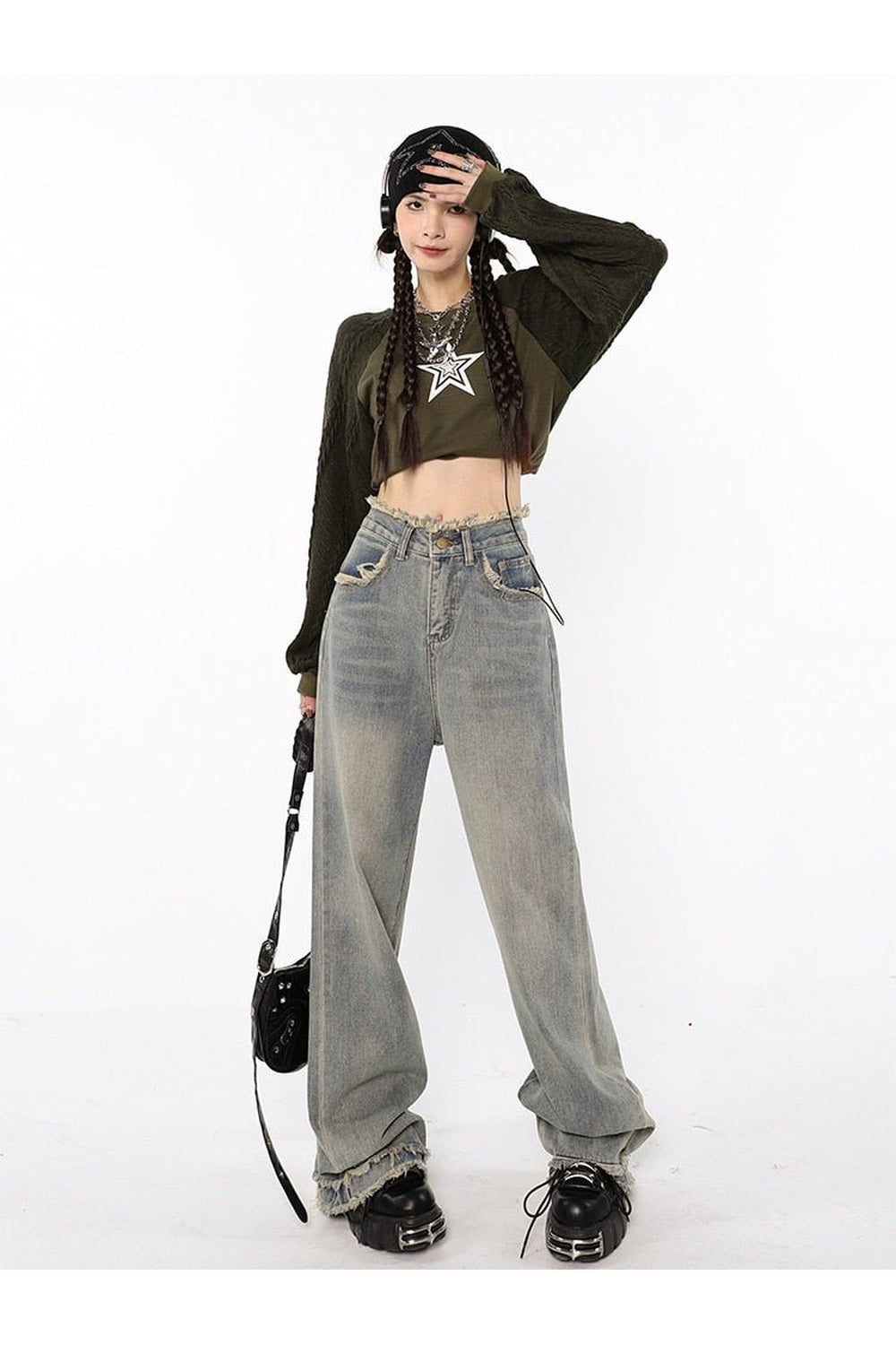 Fall Indie Style Baggy Jeans