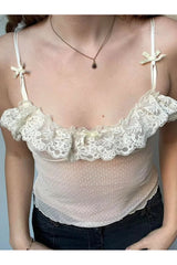 Ivory Lace Bow Top