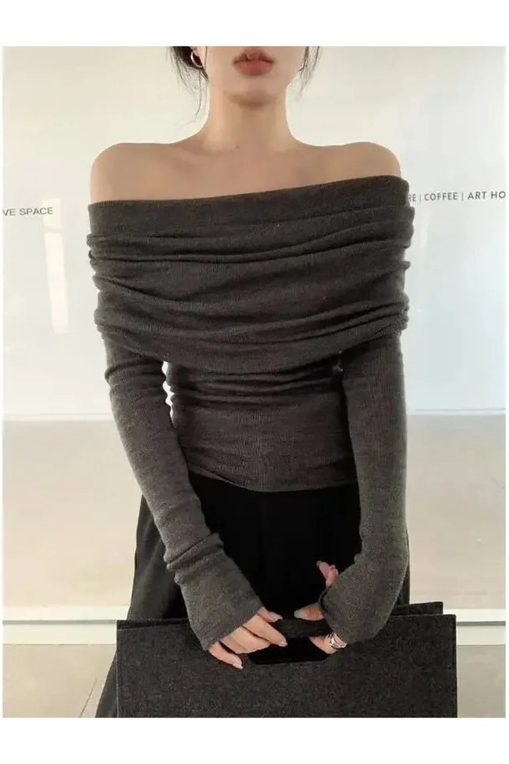 Ivory Off-Shoulder Wrap Top